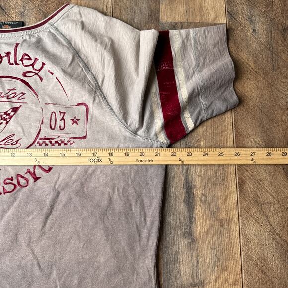 Harley Davidson T-Shirt Womens 2XL Gray Motorcycle Grunge Rock Short Sleeve 5650 - Picture 9 of 10